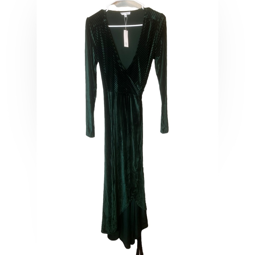 NWT Baltic Born Jada Ribbed Velvet Wrap Maxi Dress Size XS - Picture 2 of 6